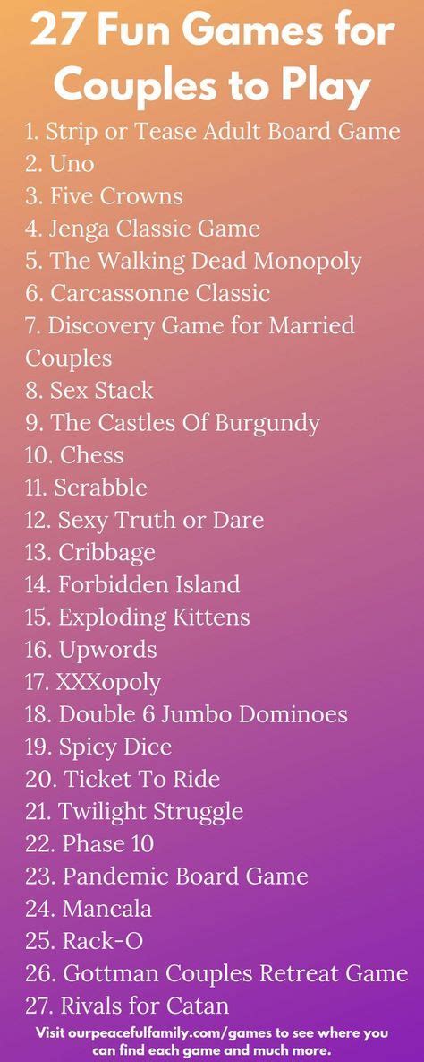27 Fun Games For Couples To Play Together Strengthen Your Marriage Or Relationship Bond With