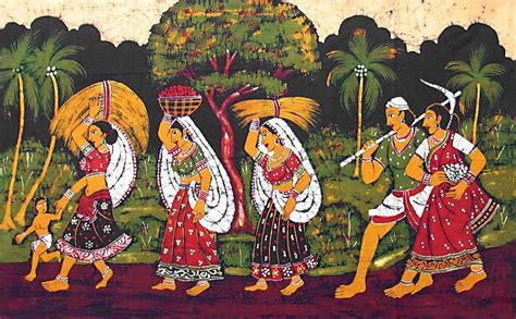 Indian Village Farmer In India Art Kalamkari Painting Indian Paintings