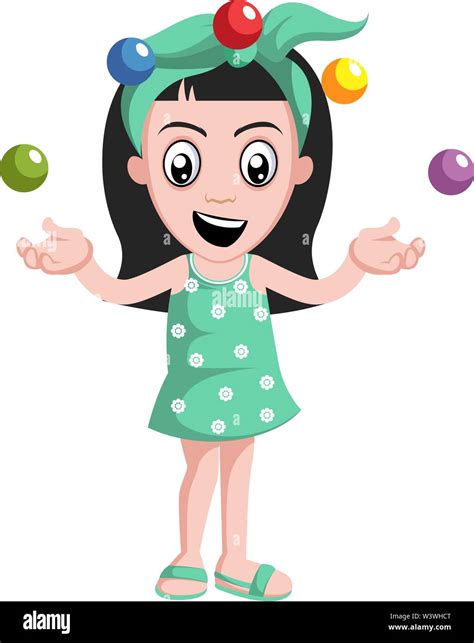 girl juggling illustration vector on white background stock vector image and art alamy