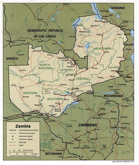 Zambia Peta Geografis Zambia