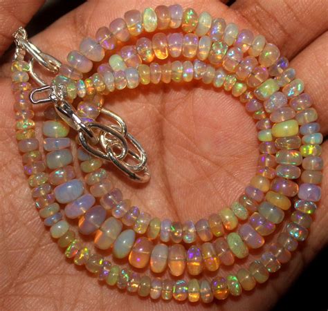 Geniuine Ethiopian Welo Opal Necklace Dainty Opal Necklace Etsy