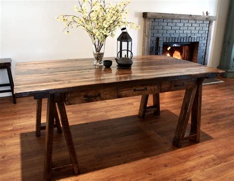 Farmhouse Dining Table With Drawers Liken Woodworks