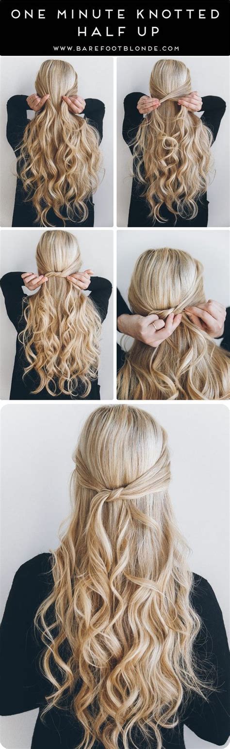 First, split your hair in half from ear to ear, then twist the upper half into a bun. 47 Easy Half up Half down Hairstyles 2017 (Step by Step ...