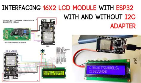 Interfacing 16x2 Lcd Module With Esp32 With And Without I2c Circuit