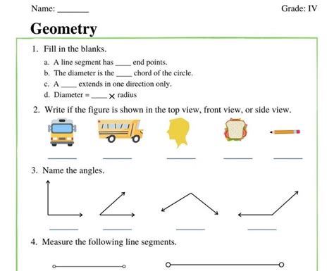 Geometry Worksheets For Second Grade Printable Word Searches