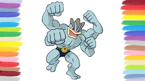How To Color Machamp Pokémon Coloring Book For Kids Youtube