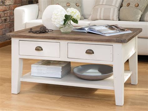 Novasolo halifax contrast coffee table in pure white/black. 2020 Popular White Cottage Style Coffee Tables