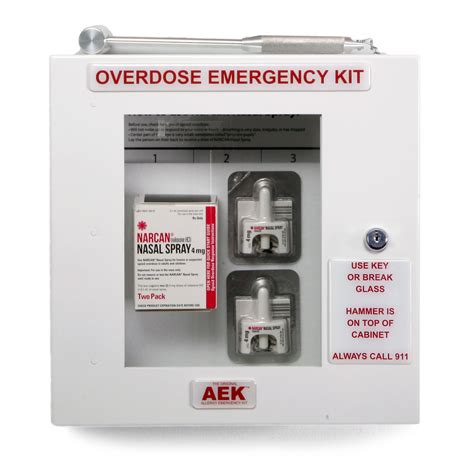 Locking Naloxone Narcan Opioid Overdose Emergency Kit W Breakable
