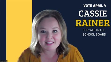 Cassie Rainer Whitnall School Board Candidate Booster Club Intro Youtube