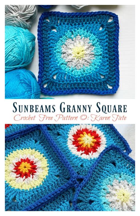 Sunbeams Granny Square Crochet Free Pattern Crochet Knitting