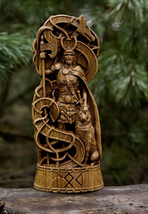 Loki God Viking God Wood Carved Statue Pagan Paganism God Etsy Uk