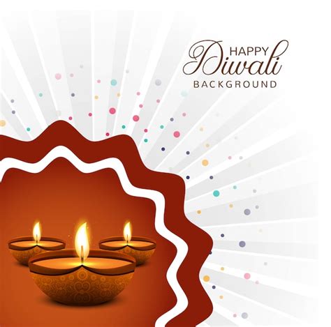 Free Vector Happy Diwali Diya Oil Lamp Festival Card Background