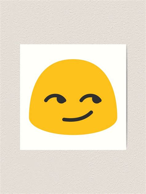 Smirking Face Emoji Art Print For Sale By Totesemotes Redbubble