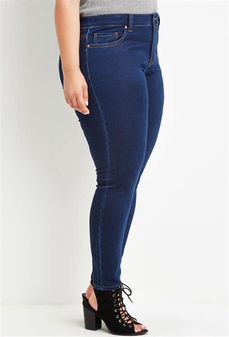 Forever 21 Plus Size Classic Skinny Jeans In Blue Lyst