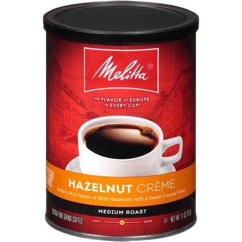 Melitta Hazelnut Creme Flavored Medium Roast Ground Coffee 11 Oz