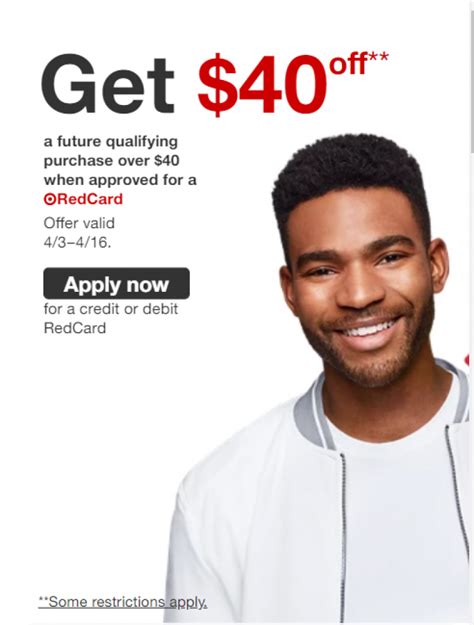 40 Off 40 Purchase At Target W New Redcard Debit Or Credit Card