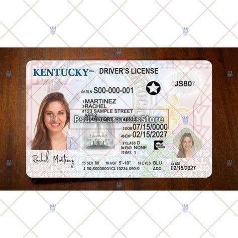 Kentucky Drivers License Template Psd Documents Store