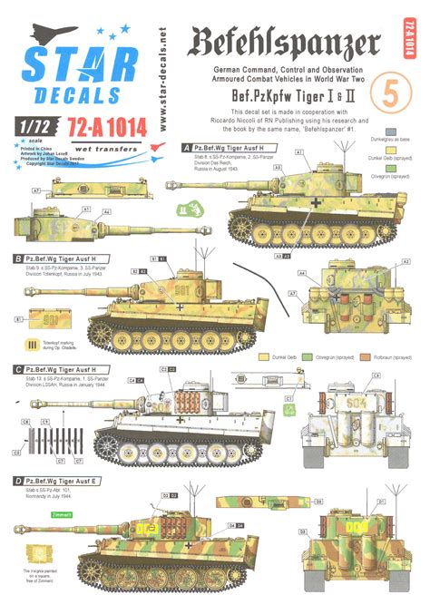 Star Decals Befehlspanzer Tiger I Tiger Ii Panzer Ebay