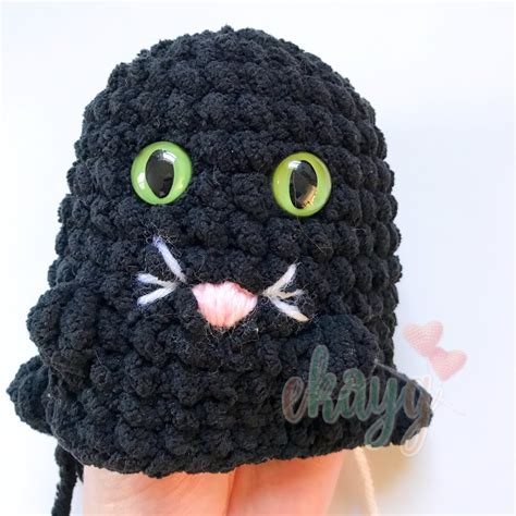 Puffy Stuffy Black Cat Ekayg Crafts
