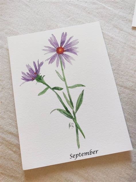 Birth Month Flowers Watercolor Mini Art Prints Etsy