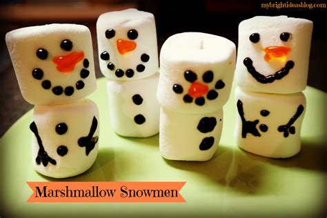 Marshmallow Snowman Edible Winter Craft Project My Bright Ideas