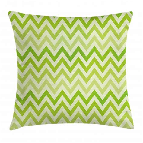 Lime Green Throw Pillow Cushion Cover Chevron Traditional Zig Zag