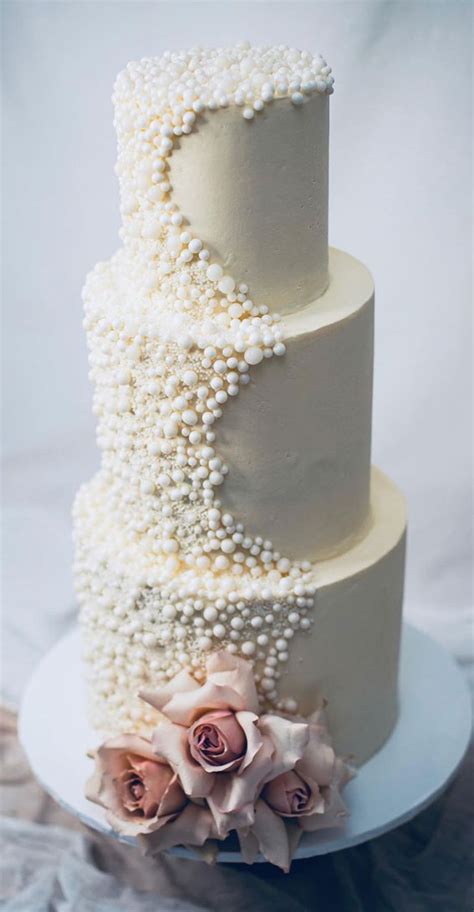 50 Timeless Pearl Wedding Cakes Cascading Pearl Wedding Cake