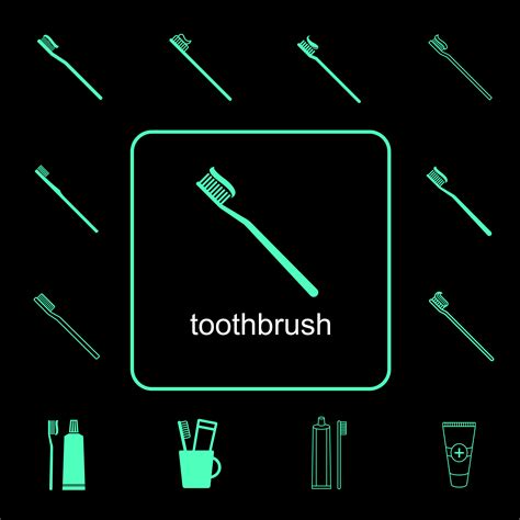 Toothbrush Icon Set 1102774 Vector Art At Vecteezy
