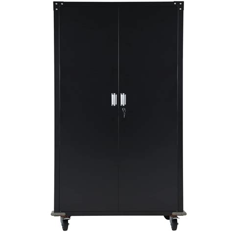 Buy Metal Garage Storage Cabinet With Wheels Black 75” Rolling Steel