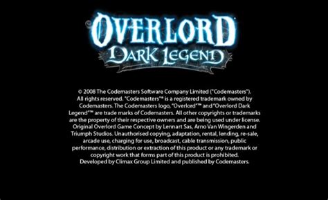 Overlord Dark Legend Images Launchbox Games Database