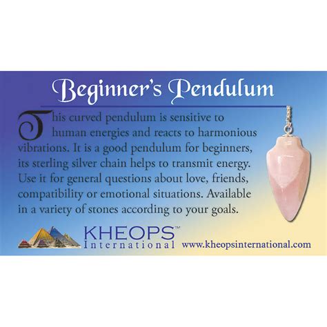 Pendulum Properties Info Card Beginners Each Kheops International