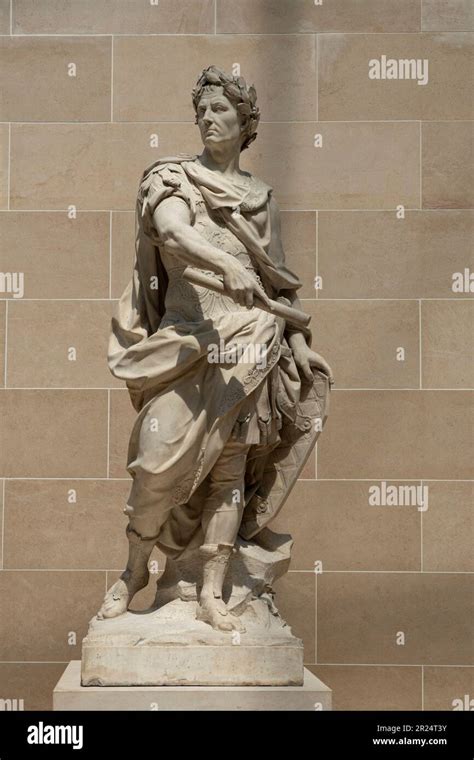Paris France 05 13 2023 Louvre Museum Sculpture Julius Caesar By