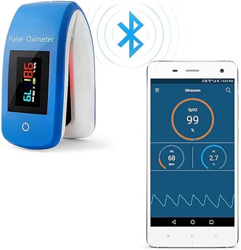 Bluetooth Fingertip Pulse Oximeter Blood Oxygen Saturation Pulse Rate