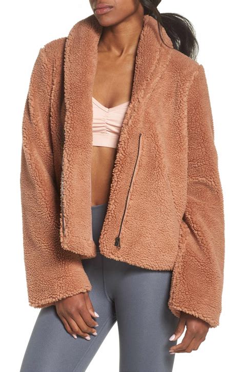 alo cozy up faux fur crop jacket nordstrom faux fur cropped jacket clothes crop jacket