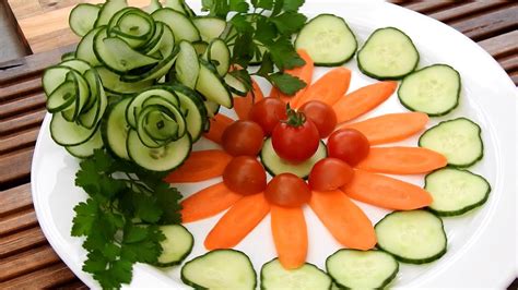 Vegetable Carving Garnish Cucumber Rose Decoration Food Decoration