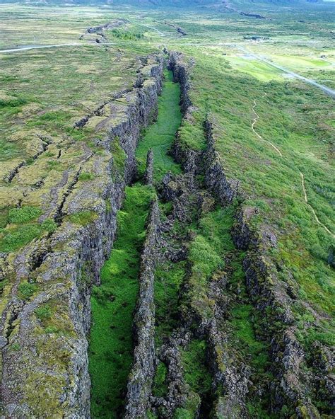 This Small Rift Valley In Photo Was Formed By The Thingvellir Rift In
