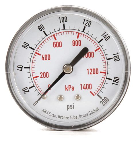 Grainger Approved Pressure Gauge 0 To 1400 Kpa 0 To 200 Psi Range 1