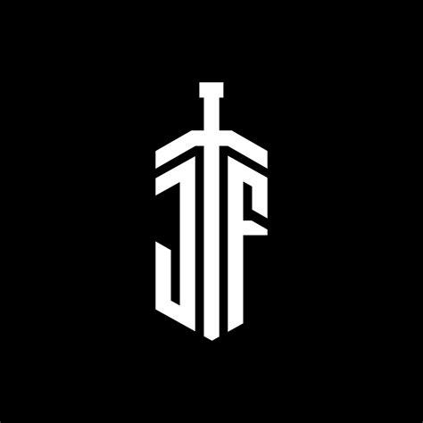 Jf Logo Monogram With Sword Element Ribbon Design Template Vector Art At Vecteezy