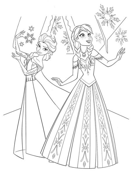 Mewarnai Gambar Frozen Elsa Dan Anna Arsip Radea