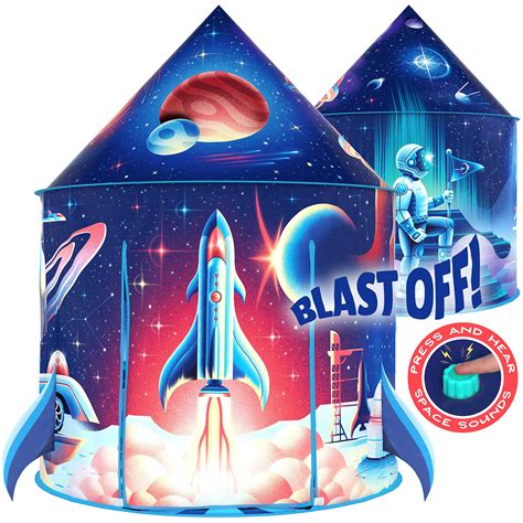 Buy W&O Rocket Ship Play Tent with Blast Off Button - Rocket Tent