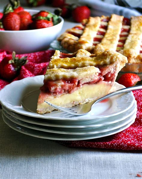 strawberries and cream pie of batter and dough