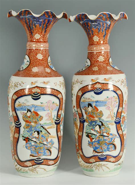 Pair Japanese Imari Porcelain Floor Vases