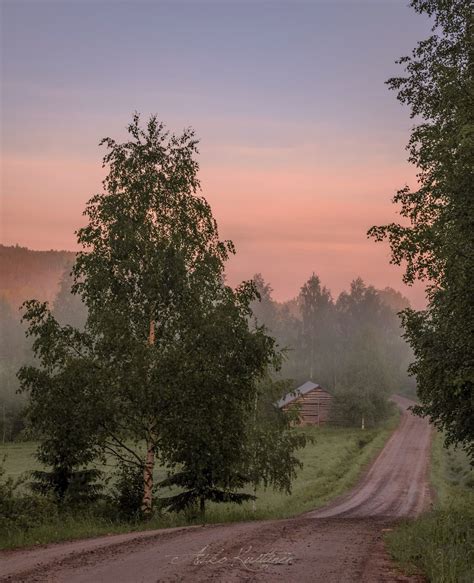 Country Road In The Morning Mist Finland By Asko Kuittinen Cr🇫🇮