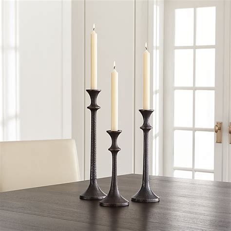 Emmett Bronze Taper Candle Holders Crate And Barrel