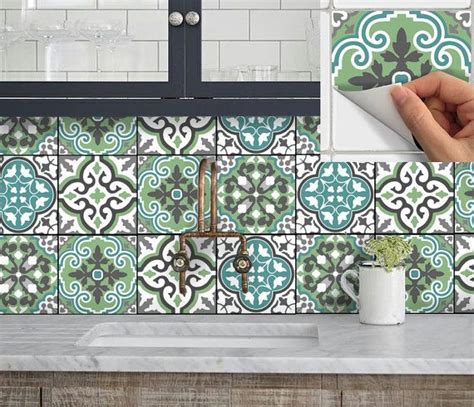30 wall art tile stickers fake bathroom kitchen tiles 4x4 decal transfer cover. Tile Sticker Kitchen bath floor wall Waterproof ...