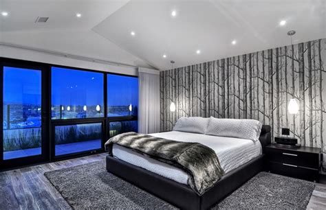 bedroom spaces  black leather beds home design lover
