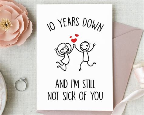 10th Anniversary Card Printable Still Not Sick Of You 10 Year Etsy