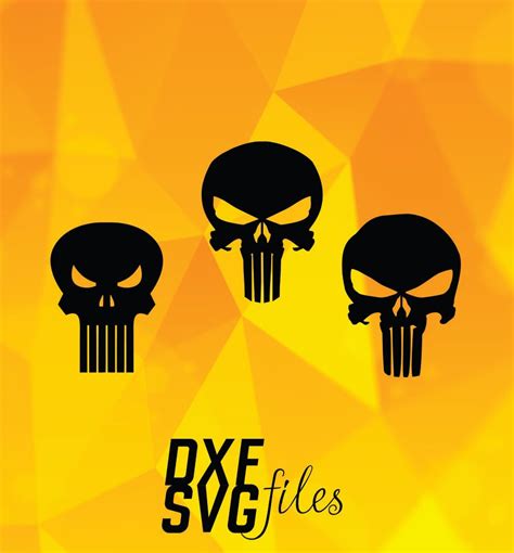7 Punisher Skull Logos In Dxf Png And Svg Files Instant By Dxfsvg