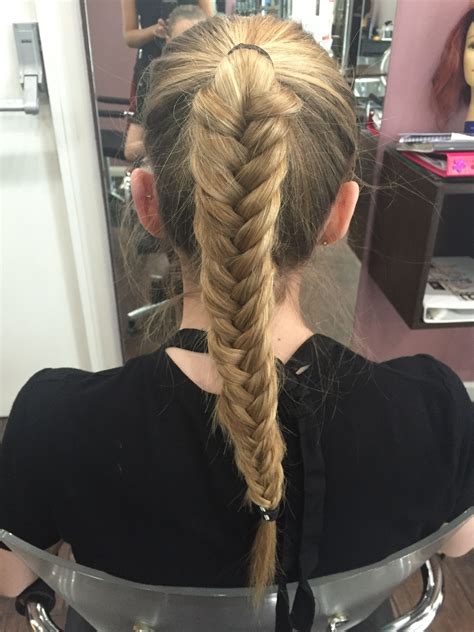 French Plait In Ponytail Braided Ponytail Hairstyles Fish Tail Spring