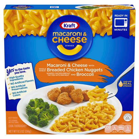 Kraft Macaroni And Cheese Frozen Dinner With Breaded Chicken Nuggets